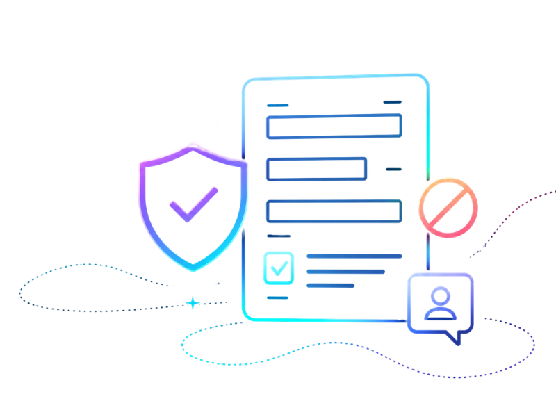 Contact form protected by a security shield